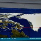 Unsere Flugroute führte sehr weit nach Norden