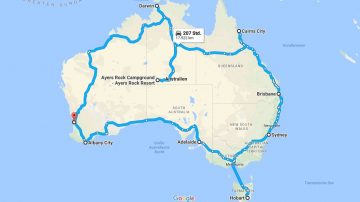 Unsere geplante Tour durch Australien